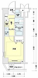 メインステージ恵比寿東 1Kの間取図画像