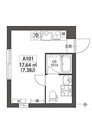 OrgoVita凛A棟 ワンルームの間取図画像