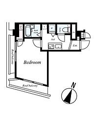エクセリア都立大 1Kの間取図画像