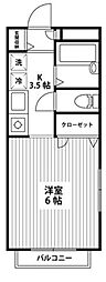 サニーハウス 1Kの間取図画像
