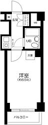 フラッツ大橋 1Kの間取図画像