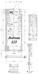 アクサスレジデンス目黒東 1Kの間取図画像