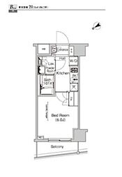 プラウドフラット門前仲町4 1Kの間取図画像