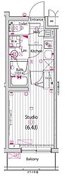 GALAHILLS武蔵小山 1Kの間取図画像