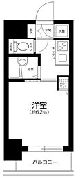プレール目黒リバーサイド 1Kの間取図画像