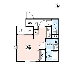 Amour東中野 1Kの間取図画像