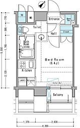 アクサス巣鴨Sta. 1Kの間取図画像