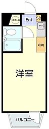 六本木シローマンション ワンルームの間取図画像