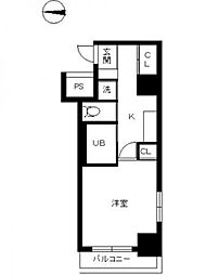 スカイコート大森5 1Kの間取図画像
