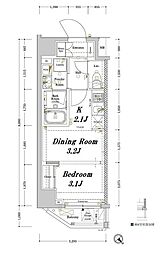 アークマーク王子本町 1DKの間取図画像