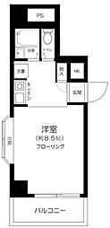 スカイノブレ川崎柳町 ワンルームの間取図画像