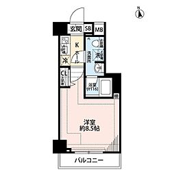 プレール・ドゥーク練馬中村橋 1Kの間取図画像