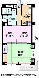 第一上板橋サンライトマンションAH 2Kの間取図画像