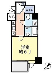 グランヴァンメトロ-1 1Kの間取図画像