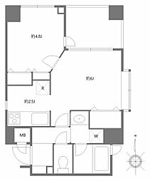 ガーデン代々木参宮橋 1LDKの間取図画像