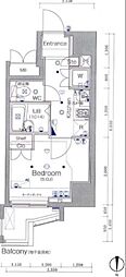 スパシエエル・ヴィエント・アース板橋タワー 1Kの間取図画像