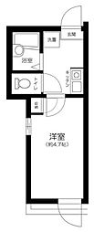 サザンロード北千住 1Kの間取図画像