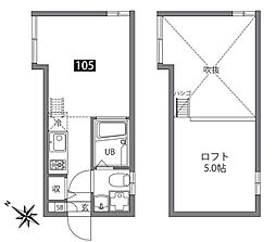 スタイル笹塚 ワンルームの間取図画像