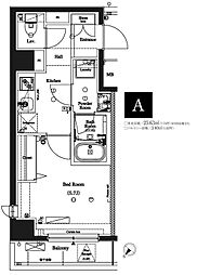AXAS鵜の木 1Kの間取図画像