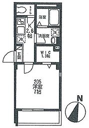 ドミール平和島 1Kの間取図画像