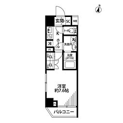プレール・ドゥーク世田谷代田 1Kの間取図画像