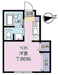 エスパーダ下高井戸 ワンルームの間取図画像