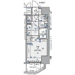 JR大阪環状線 寺田町駅 徒歩9分の賃貸マンション 12階1Kの間取り