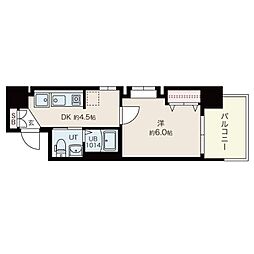 JR大阪環状線 玉造駅 徒歩8分の賃貸マンション 6階1Kの間取り