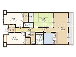 Osaka Metro中央線 深江橋駅 徒歩1分の賃貸マンション 8階3LDKの間取り