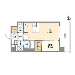 JR大阪環状線 鶴橋駅 徒歩4分の賃貸マンション 6階1LDKの間取り