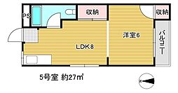 Osaka Metro千日前線 今里駅 徒歩2分の賃貸マンション 3階1LDKの間取り