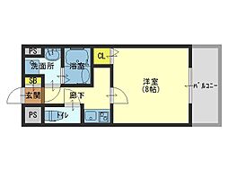 Osaka Metro中央線 緑橋駅 徒歩2分の賃貸マンション 6階1Kの間取り