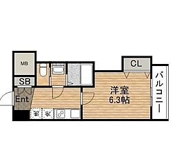 Osaka Metro中央線 緑橋駅 徒歩3分の賃貸マンション 3階1Kの間取り