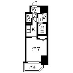 JR大阪環状線 寺田町駅 徒歩4分の賃貸マンション 2階1Kの間取り