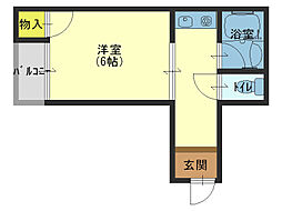 Osaka Metro中央線 深江橋駅 徒歩3分の賃貸マンション 2階1Kの間取り