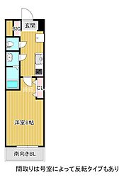 JR大阪環状線 鶴橋駅 徒歩8分の賃貸マンション 6階1Kの間取り