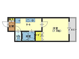 JR大阪環状線 森ノ宮駅 徒歩13分の賃貸マンション 6階1Kの間取り