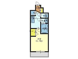 ファステート玉造駅前ダミュウ 2階1Kの間取り