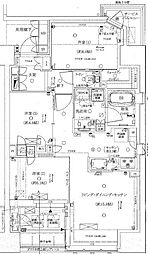 リバーガーデン四天王寺 3LDKの間取図画像