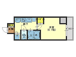 プレサンス大阪城公園パークプレイス 1Kの間取図画像