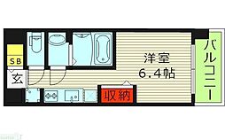 プレサンス森ノ宮THEゲート 1Kの間取図画像