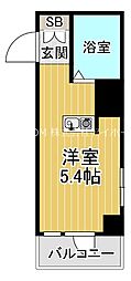 パークサイド上本町駅前 ワンルームの間取図画像