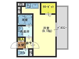 ドゥーエ森ノ宮 1Kの間取図画像