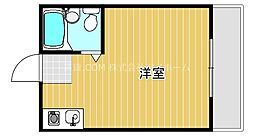 大宝新深江C.Tサンコート ワンルームの間取図画像