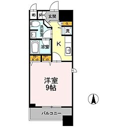 カスタリア堺筋本町 1Kの間取図画像