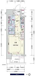 プレサンス上町台筆ヶ崎NORTH 1Kの間取図画像