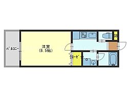 レクラン深江南 1Kの間取図画像