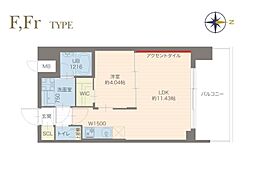 プレジオ城東 1LDKの間取図画像