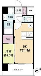 セレニテ難波ミラク壱番館 1DKの間取図画像