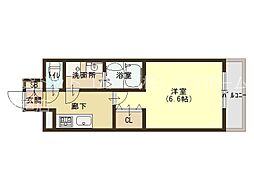 ESLEAD大阪城南GRANDUX 1Kの間取図画像